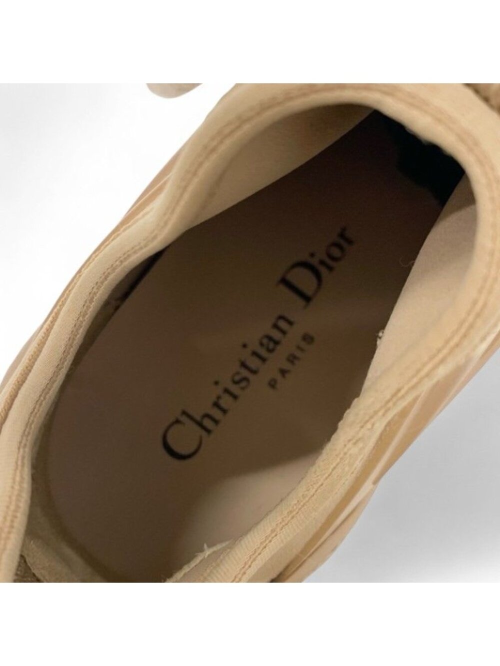 Christian Dior D-connect Sneakers Shoes Rubber Fabric Leather Pink Beige Logo - Picture 8 of 11
